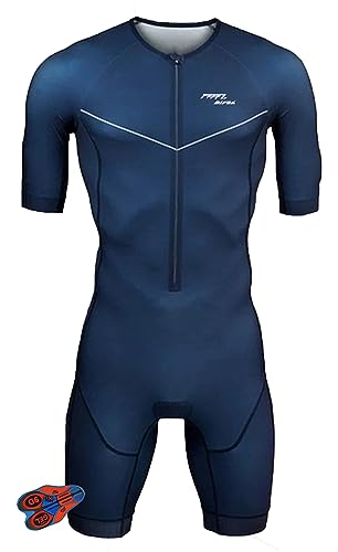 FFFF & OLFEH Herren Pro Trisuit Kurzarm Triathlonanzug, Triathlon Anzug Kurzarm Trisuit SpeedSuit Skinsuit Sike Triathlon Tri Suit,Triathlon-Anzug für Herren (FA19,XL)