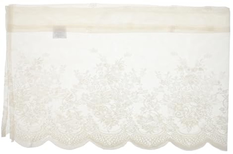 DECHOUS Corta in Pizzo Beige per Finestra Cucina in Poliestere Ventilata