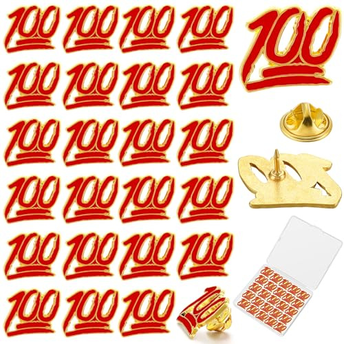 XunYee 24 Pcs 100 Shapes School Enamel Pins Employee Appreciate Reward Label Pins for Students Classroom Teacher Back to School Employees Gift