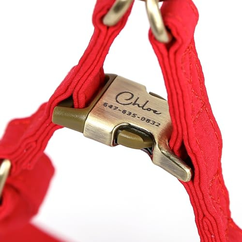Angie and Allie Organic Cotton Personalized Step in Dog Harness,Custom Dog Halter Vests,Adjustable No Pull Canine Halter Harness for Small Medium Large Dogs