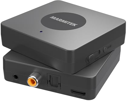 Transmisor Bluetooth TV - Marmitek BoomBoom 55 HD - Conexión Óptica de Audio/Toslink - Conectar Dos Auriculares - aptX, aptX Low Latency y aptX Adaptive - Conectar TV con Auriculares Bluetooth