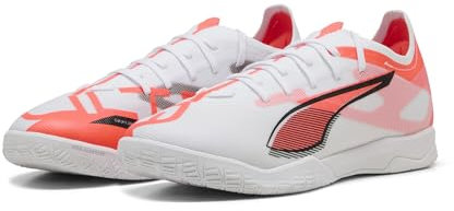 PUMA Ultra 5 Match IT, Unisex Fussballschuh, PUMA White-PUMA Black-Glowing RED,
