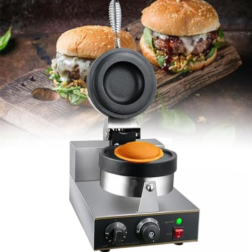 Dfdieratve MáQuina EléCtrica Comercial para Hacer Gofres y Hamburguesas, MáQuina Antiadherente para Prensar Hamburguesas Panini, Panadero de Helado de Acero Inoxidable para Gofres