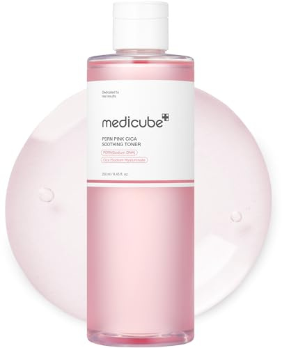 medicube Salmon DNA PDRN Pink CICA Soothing Toner I Pink Glow Toner for Skin Boosting, Soothing and Calming, Uneven Skin Tone, Peptide & Niacinamide, Korean Skin Care (250ml)