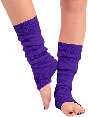 reshmena® Women's Knitted Leg Warmers 80's Teen Fancy Dress Dance wear Girls Fancy Stylish Leg Warmers Womens Girls Leg warmers carnival fancy dress party Wear (1, Purple, One Size)