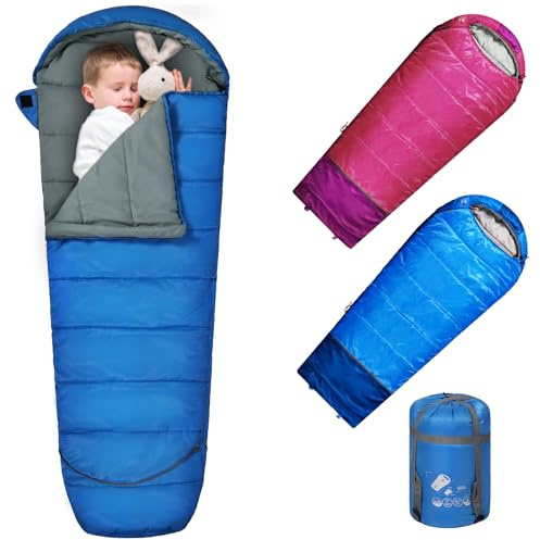 REDCAMP Sac de couchage Léger pour Adulte Enfant en Coton profilé, sacs de couchage Portable pour temps chaud ou froid, idéal pour le camping, la randonnée, les voyages,Extérieur et Intérieur 170X75CM
