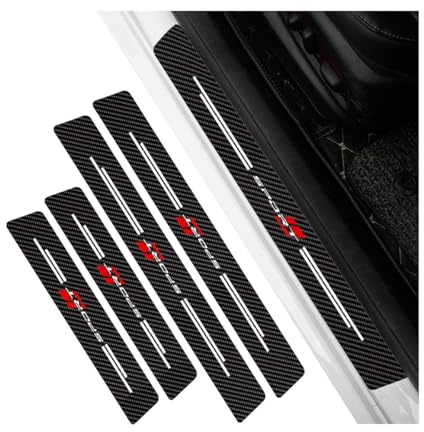 JNNJ 4 Piezas Protector Umbral Puerta De Coche, Decoración Para Estribos Coche, Autoadhesivo Tira Umbral Coche, Pegatinas Umbral Puerta Coches Protector, Accesorios Decorativos Automóviles(SPORT)