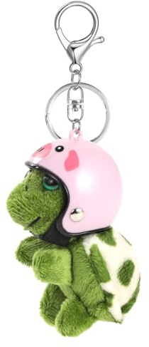 MWOOT Llaveros Bonitos de Peluche Suave con Tortuga Colgante Llaveros personalizados para Llaveros de Coche Mochila Bolso Abalorios para Mujeres Niñas, Rosa