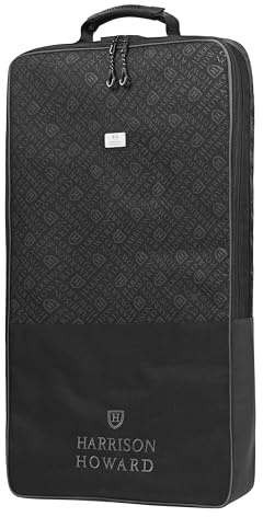 Harrison Howard Horse Bridle Bag, Waterproof Padded Tack Bag for Halter & Reins, Dust-Proof Organizer for Trailer & Barn Black