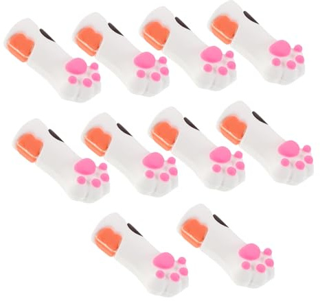 Anneome 10 Piezas Fundas Protectoras de Silicona para Tijeras y Pinzas de Pedicura y Manicura con Diseño de Patas de Gato Cubiertas Anticaídas para Herramientas de Uñas