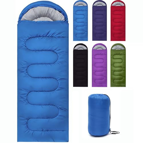 Sleeping Bags for Adults & Kids Sleeping Bag 3 Season, Ultralight Carry Bag, Adult Blanket, Lightweight Compact for Outdoor Camping, Travel, Hiking, Indoor & Outdoor Use