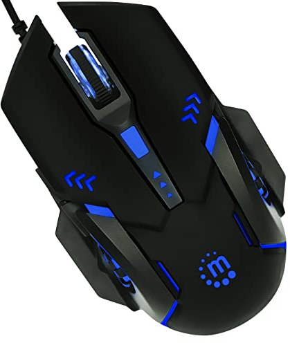 Manhattan 179256 Mouse Ottico USB Gaming 3200 Dpi Retroilluminazione LED RGB