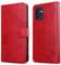 DENDICO Funda para OPPO Find X5 Lite 5G, Magnético Libro Funda de Cuero PU para OPPO Find X5 Lite 5G, Diseño en Relieve Carcasa con Ranura para Tarjeta, Rojo