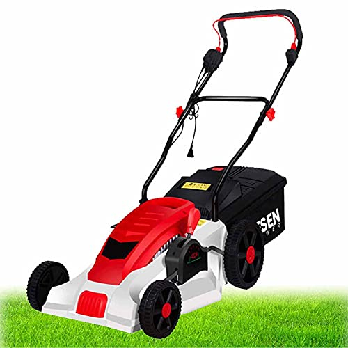 Tosaerba Elettrico con Filo, Tosaerba con Guida da Terra da 2000 W, arieggiatore Senza spazzole per impieghi gravosi, Altezza Regolabile a 5 Marce, spazzatrice da Giardino, 2000 W