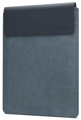 Lenovo Housse de Yoga pour Ordinateur Portable - 14,5 - Fermeture magnétique - Fine et légère - en matériaux recyclés - Poche séparée pour Accessoires - Bleu Sarcelle