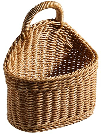 Woven Jute Storage Basket, Hanging Wall Basket, Decorative Hanging Baskets Organizer, Vegetable Fruit Baskets For Kitchen Restaurant Vegetable