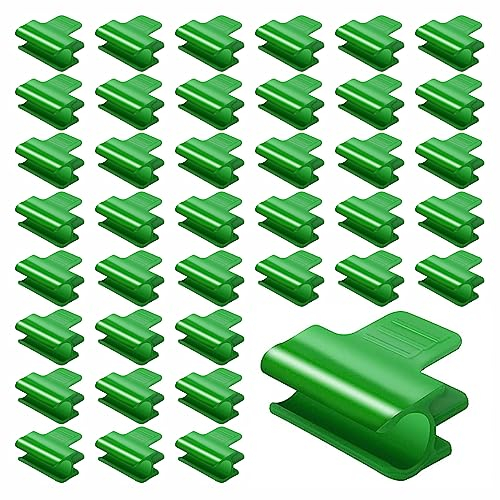 LSRVNM Lot de 40 Clips pour Serre de Jardin, Pinces 11mm pour Film, Clip Cerceau Tunnel de Filet en Plastique pour Jardin
