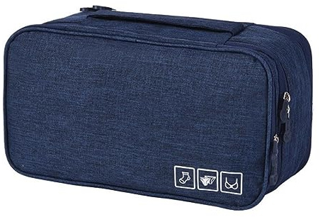 Organizer per Biancheria Intima da viaggio,Borsa organizer per reggiseno da viaggio,Usato per Scatola a Scomparti per Biancheria Intima, Reggiseni,calzini,Fazzoletti e Cravatte (Blu scuro)