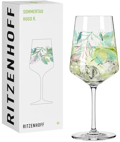 Ritzenhoff 2931017 Vaso de aperitivo 500 ml - Juego de 2 - Serie Summer Dew - para spritz, spritzer - Motivo hojas - Made in Germany