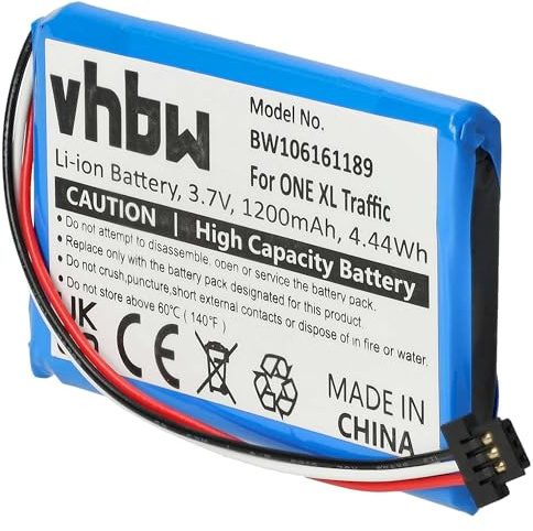 vhbw Akku kompatibel mit Tomtom One XL Traffic, XL Europe Traffic GPS Navigation Navi (1200 mAh, 3,7 V, Li-Ion)