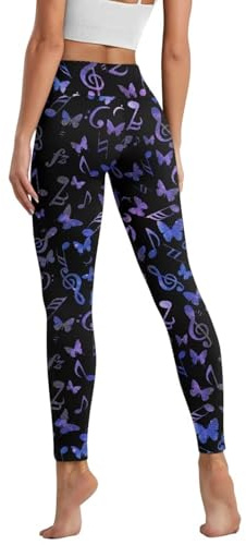 Ypexeognv Purple Galaxy Note Workout Leggings for Women Soft Yoga Pants with 2 Pockets Women's Seamless Comfy Fashion Tights Non See-Through Active Athletic Yoga Pant