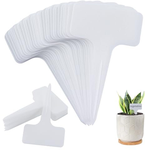 Lot de 150 Étiquettes pour Plantes Extérieur avec Marqueur - Inscriptions pour Légumes et Herbes - Résistantes aux Intempéries - Blanches
