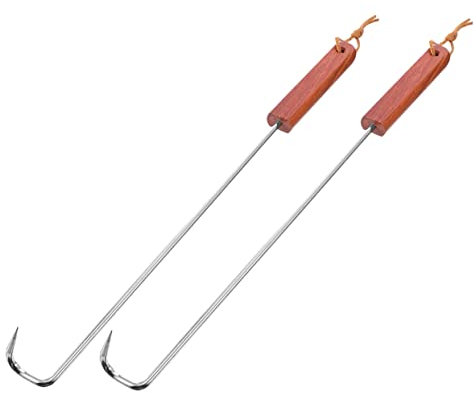 DECHOUS Lot De 2 Fourchettes À Viande Fourchettes À Côtelettes D'Agneau Brosse À Barbecue Tourne-Gril À Viande Support À Tacos Brochettes De Crochet À Viande Kit De