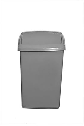 ZARVICZONIA 10L/30L/50L Premium Plastic Swing Bins Durable For Kitchen Bathroom Rubbish Office Room Trash Rubbish Recycling and General Waste (Grey, 50 Litre)