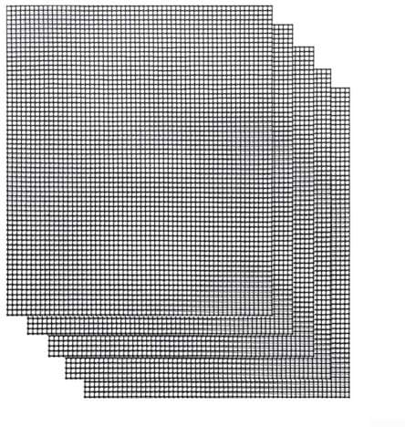 Alfombrillas antiadherentes para barbacoa de malla para asar y hornear fácilmente con mantenimiento rápido (5 piezas)