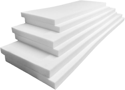 Premium Firm Foam Sheet – Cut to any size | Upholstery Foam for Bench, Sofa, Cushions & Pet Beds | Replacement Cushion Foam – UK Made (Without Quilted Cover, 94x43x5cm)