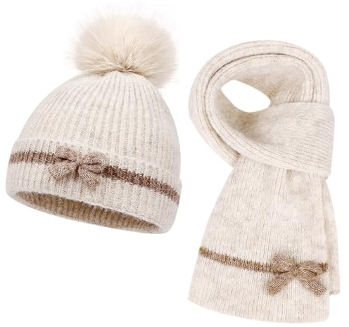 Bambini Cappello Invernale Motivi Diversi Reversibile Sciarpa Berretto in Maglia Morbido Elasticizzato a Doppio Cappello Bambino Scaldacollo per Autunno Inverno 3-8 Anni