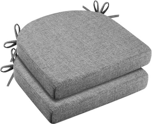 2-pack stolkuddar 43x42x5 cm, tät skumstolskudde, bekväm stolskudde för inomhus/utomhus, stolsdyna trädgårdsstol balkongstol kudde sittdyna för matsal vardagsrum (mörkgrå)