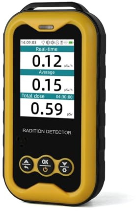 Compteur Geiger Portable, détecteur de radiations, testeur de radioactivité Portable avec écran LCD et Fonction sonore et Lumineuse Surveillance Rapide