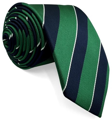 Shlax&Wing Strisce Cravatta da uomo Blu Verde Classic Nuovo