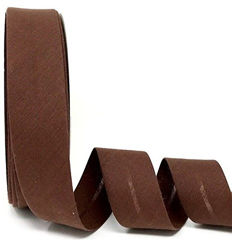 Byetsa Schrägband aus Baumwollmischgewebe, 30 mm, Schokoladenbraun auf einer 25-m-Rolle