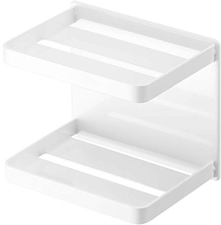 Yamazaki Industries 4238 Porte-savon magnétique pour salle de bain, 2 niveaux, blanc, env. 4,7 x 3,3 x 9,9 cm (l x P x H) (12 x 8,5 x 10 cm), support de salle de bain, support de savon, crochet inclus