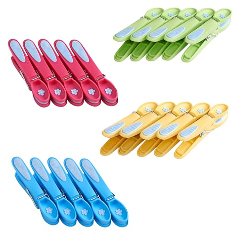 culiclean Pince a Linge Fleur – Pinces à Linge – Epingle a Linge – Fabriqué en France – 80mm x 15mm – Bleu-Jaune-Vert-Rose – Lot de 20 Pièces