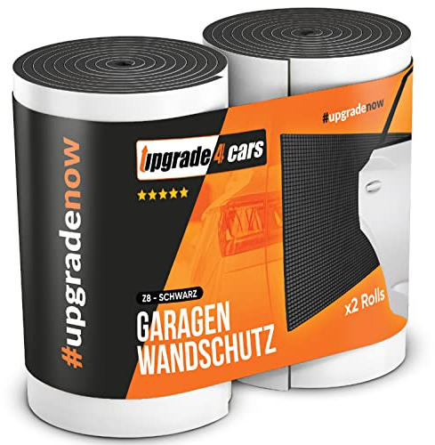 Upgrade4cars Protector Pared Garaje Negro | 2 x Protectores Puertas Panel Columnas | Paragolpes para Garajes | Protección Pilares Parking