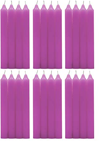 H Hansel Home - Leuchterkerzen 24 Stück, Kronkerzen Durchmesser 1.8 cm, Länge 17.5 cm,lila Farbe