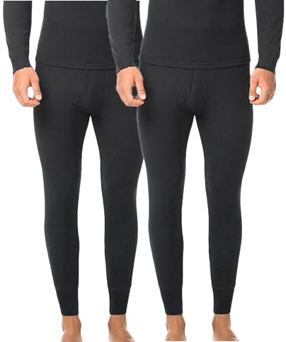 BestSale247 Confezione da 2 mutande termiche da uomo, in cotone, nero, 2 pezzi, XXXL