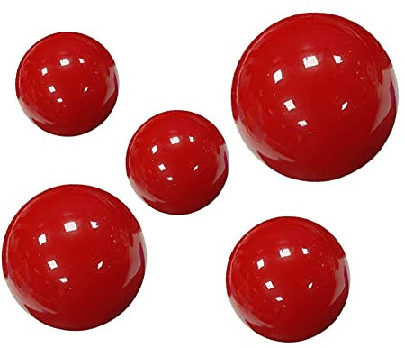 5PCS Gazing Ball Reflective Garden Sphere Stainless Steel Hollow Red Ball Reflective Smooth Sphere for Garden Ornament