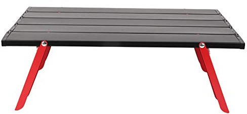 Alvinlite Campingtisch Klappbar, Camping Tisch aus Aluminium, Kleiner Beistelltisch Outdoor, Mini Angeltisch mit Tasche, Campingtische für Reisen, Picknick, 41x29x13cm