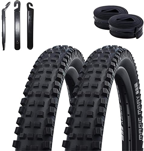 2 x Schwalbe Magic Mary Fahrradreifen 60-559 (26 x 2,35) + 2 Schläuche AV13 inkl. 3 Reifenheber