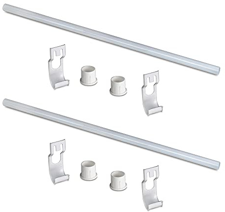 Emuca - 2 Barres de penderie Jagmet, Ø27x815 mm, Peint en blanc, Acier
