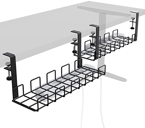 Canal de câbles de Bureau Pince pour Garder l'ordre sur Le Lieu de Travail – Installation sans Outil en 4 Directions – Permet de Ranger Les câbles et Les multiprises (2× M) – KD Essentials
