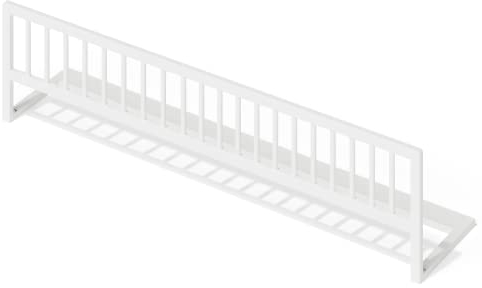 Bellabino Yuna Rausfallschutz – Kinder Bettschutzgitter 140 cm breit – aus Kiefer Massivholz in Weiß – klappbares Bettgitter für Kinderbett & Reisen – vormontierter Fallschutz für Kleinkinder & Babys