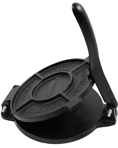 COOKAMP Cast Iron Tortilla Press 6.5 Inch,Tortilla Maker,Heavy Duty Tortillera Pataconera,Flour Tortilla Press(SA060) (6 INCH)