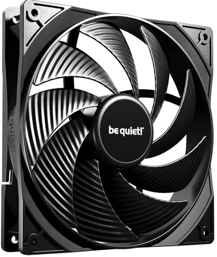 be quiet! Pure Wings 3 140mm PWM high-speed ventilador, motor de bucle cerrado con regulación de velocidad, alta velocidad punta, rpm mínimas bajas, bastidor del ventilador optimizado, BL109