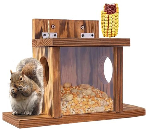 Campo de alimentación de ardillas, alimentador de ardillas, caja de cebo para ardillas, comedero de nueces de árbol de patio, soporte de cebo de ardilla, cebo de ardilla, decoración de jardín al aire