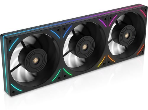 Thermalright TL-UB36R 360 mm en-ram PC kylning omvända fodral fläktar – PWM 2150 varv/min hastighet | ARGB-belysning | högt luftflöde | Enkel modulkabel, för chassi och vätskekylare (svart)